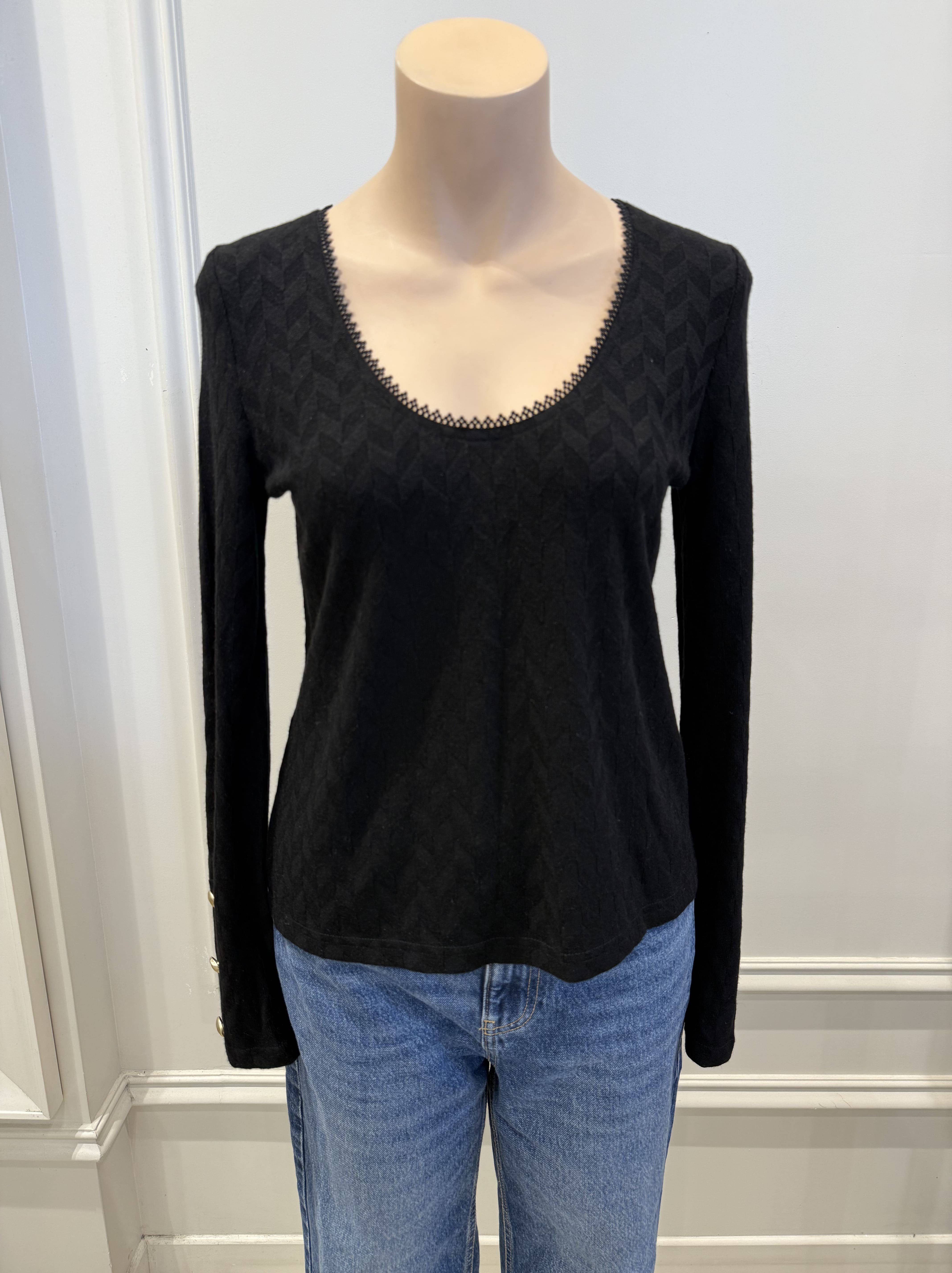 LOVIE & CO – wholesale Knit top – Women's – Textured long-sleeve top with a round neck - 4872T-REMI6