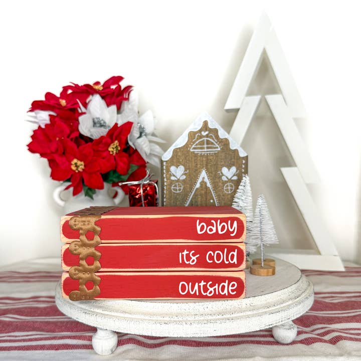 Ruaille Buaille Co - Wholesale Christmas decoration - December holiday home decor | Mini Christmas book stack3