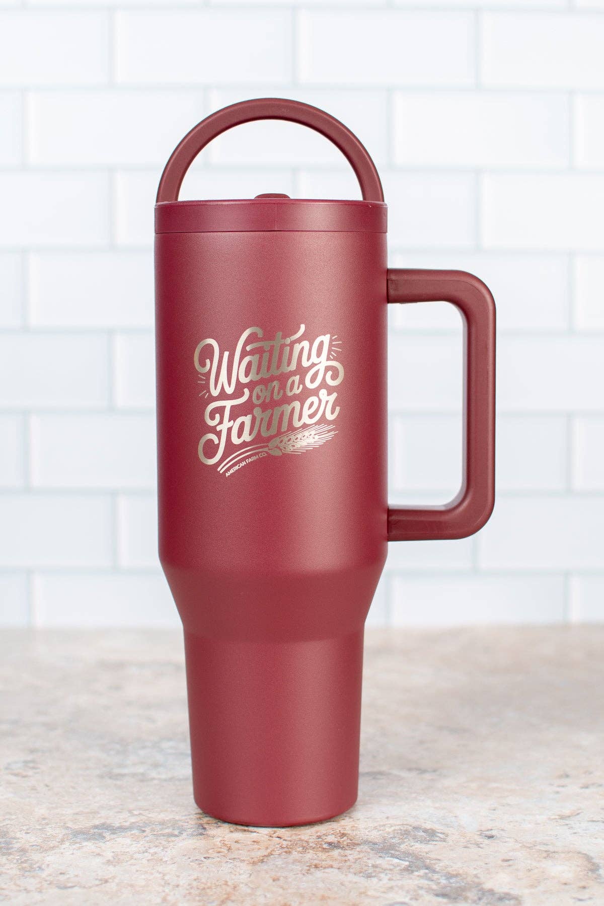 American Farm Company - Wholesale Insulated Mug/Tumbler - 'Waiting on a Farmer' 40oz Water Tank Tumbler1