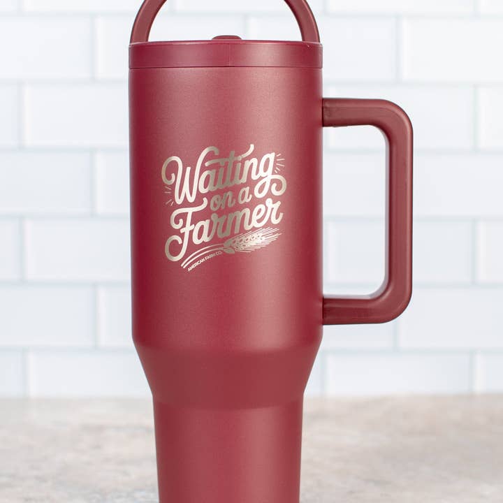 American Farm Company - Wholesale Insulated Mug/Tumbler - 'Waiting on a Farmer' 40oz Water Tank Tumbler1