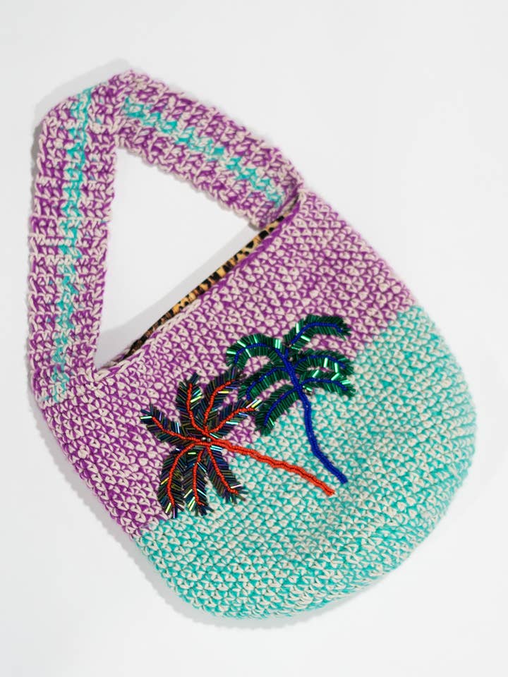 PALMER OCH PÄRLOR - handgjord väska i virkning för wholesale av Maison Badigo