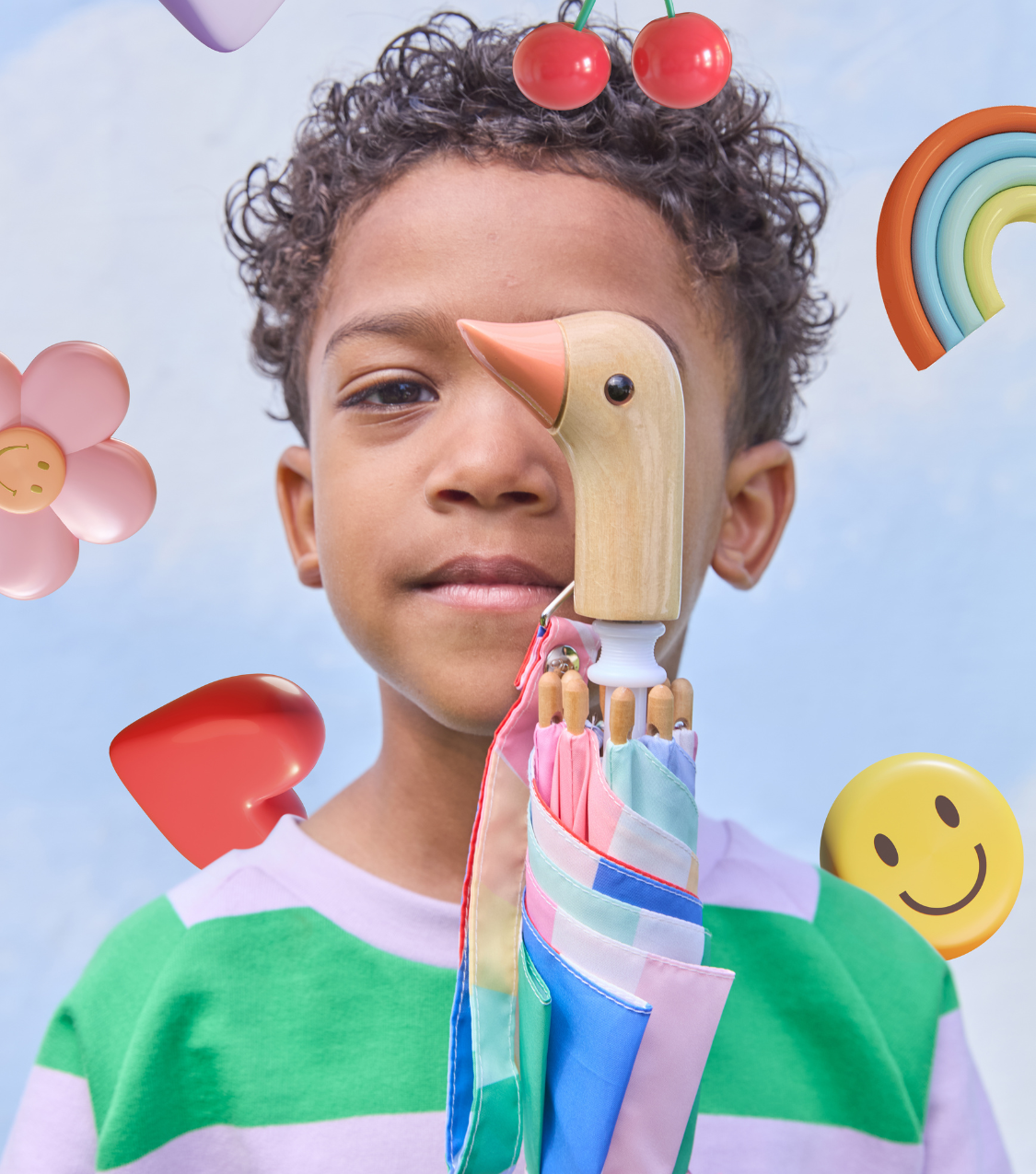 Original Duckhead UK – wholesale Umbrella – kids – Limited Meri Meri Rainbow Stripes Children's Umbrella7