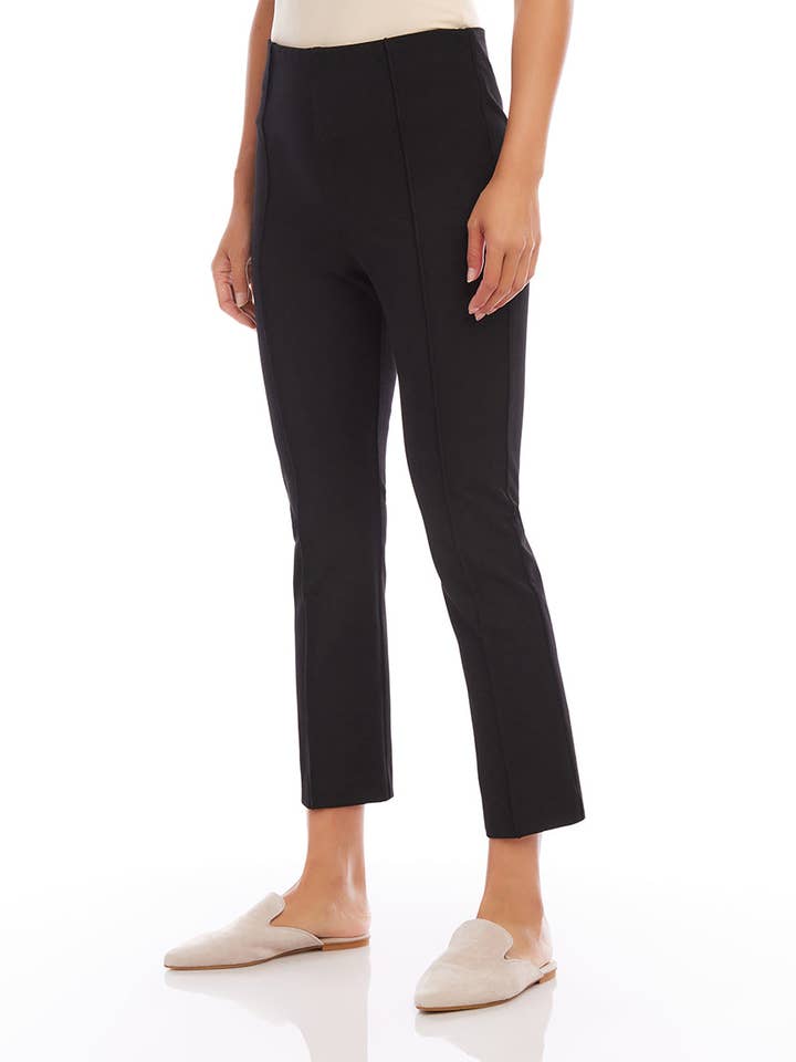 Noir Pantalon court à pinces taille petite en vente sur Faire1