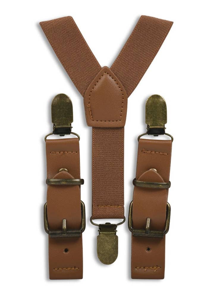 Fivela Cognac Castanho #58 Suspensórios por atacado de London Jae Apparel