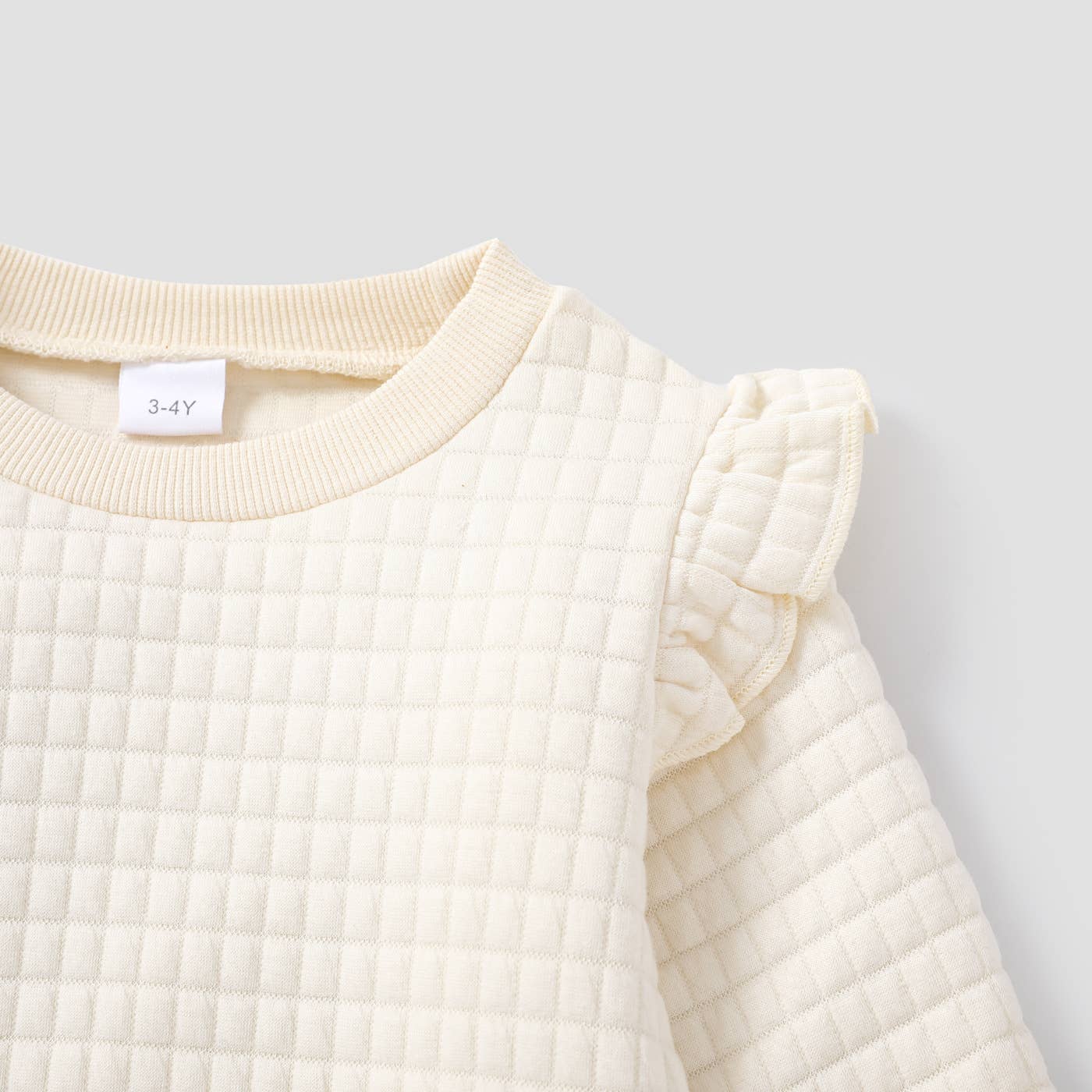 PatPat – wholesale Sweatshirt - Kids – Toddler Girl Casual Soild Colored Ruffles Sweatshirt2