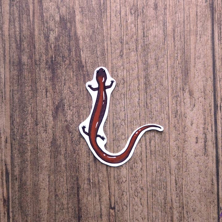 Proper Wolf - Vente Autocollant - Autocollant en vinyle à dos rouge en forme de salamandre2