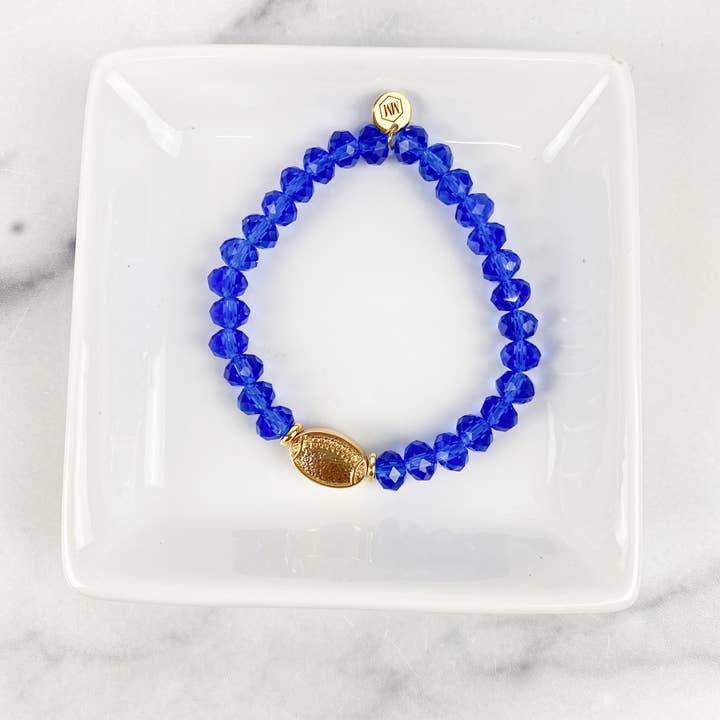 The Mod Miss - Wholesale Beaded Bracelet - Bracelet Crystal Beaded "Gold Football"6