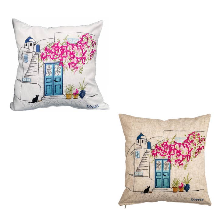 Copricuscino Grecia per la vendita all'ingrosso da parte di So Blue Greek Ceramics and Gifts