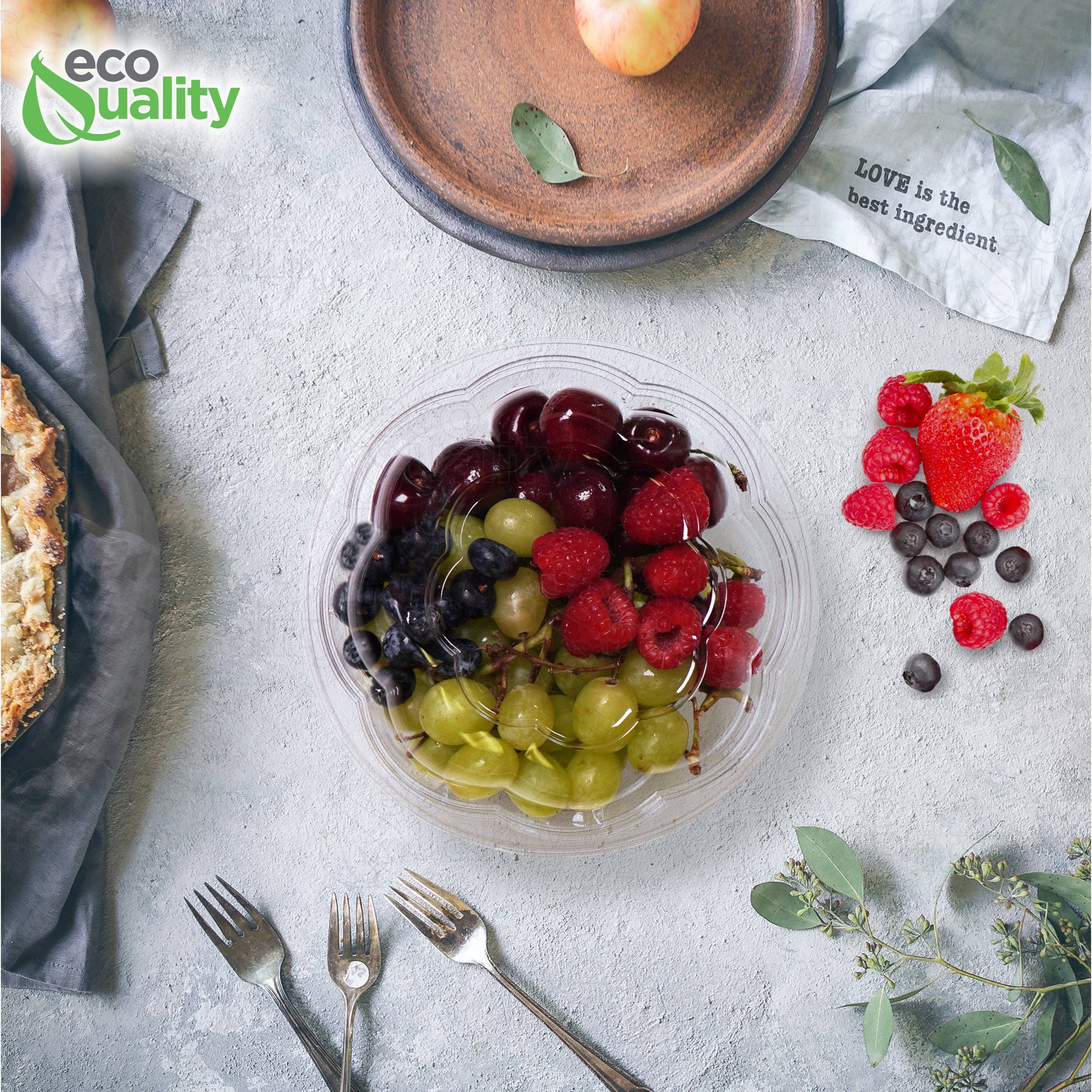 EcoQuality – wholesale Food storage container – 18Oz Crystal Clear Plastic Disposable Salad Bowls with Lids8