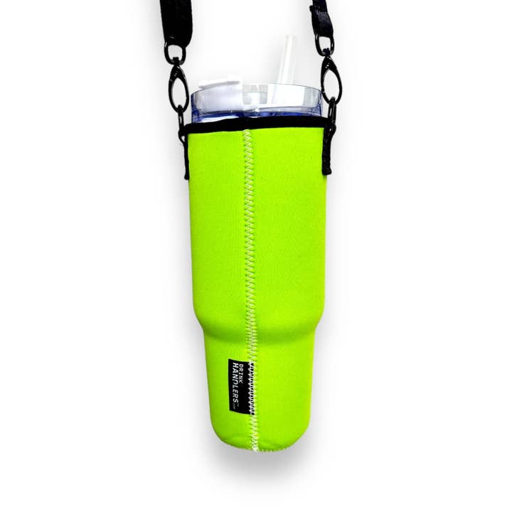 Drink Handlers - Wholesale Insulated Mug/Tumbler - Lime Green 40oz Tumbler With Handle Sleeve
