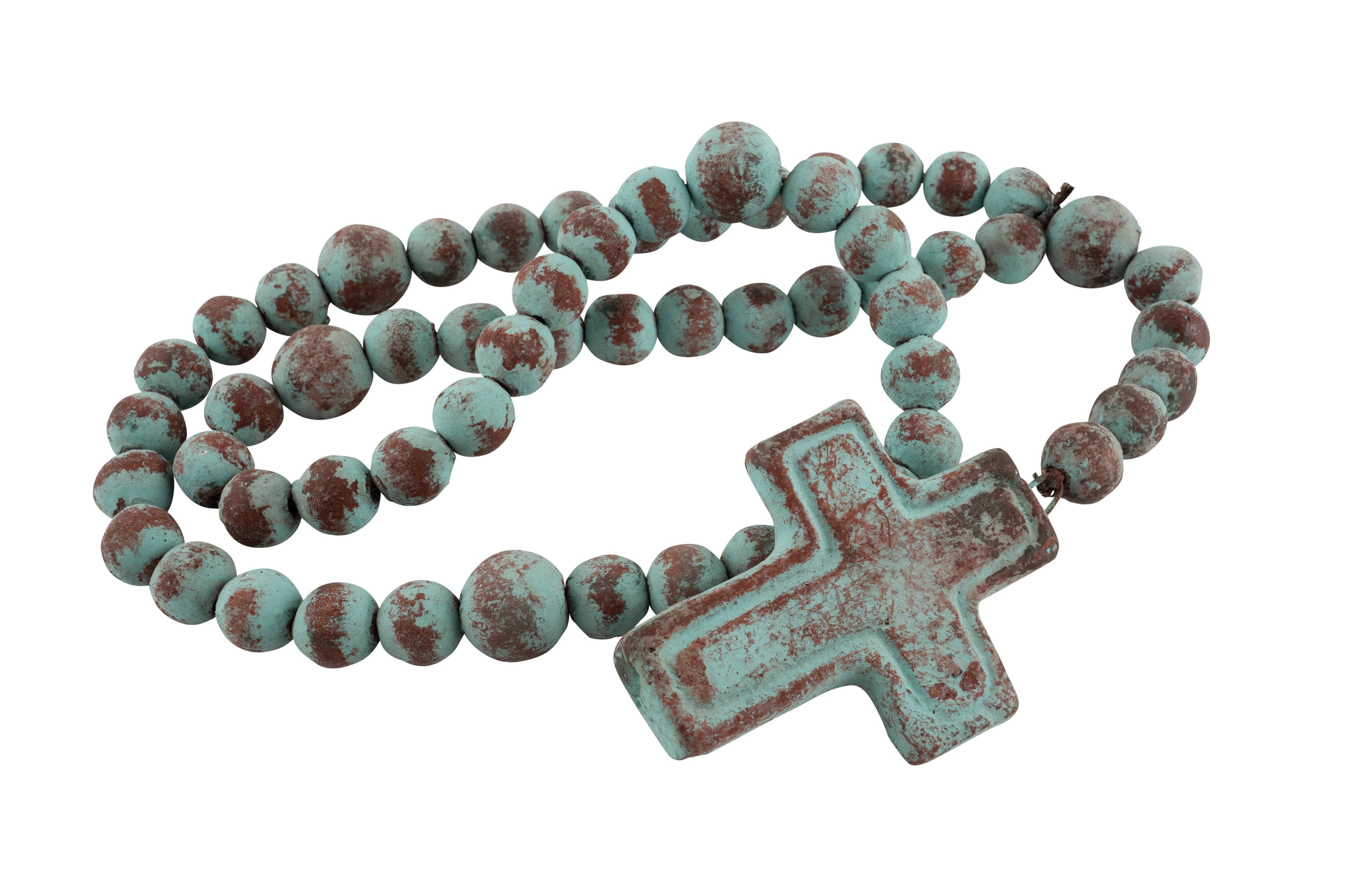 My Amigos Imports – Großhandel Gebetskette für den Hals – AUSVERKAUF-Tonrosenkranz-99-112 cm-Gebetsperlen-Kreuz-Farben5