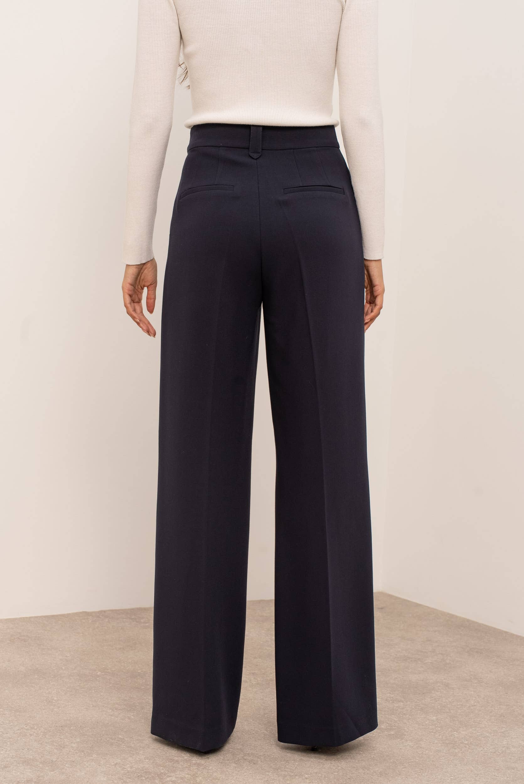 Attentif Paris - Vendita all'ingrosso Pantaloni eleganti - Donna - [Aura] Pantaloni ampi a vita alta con pinces8