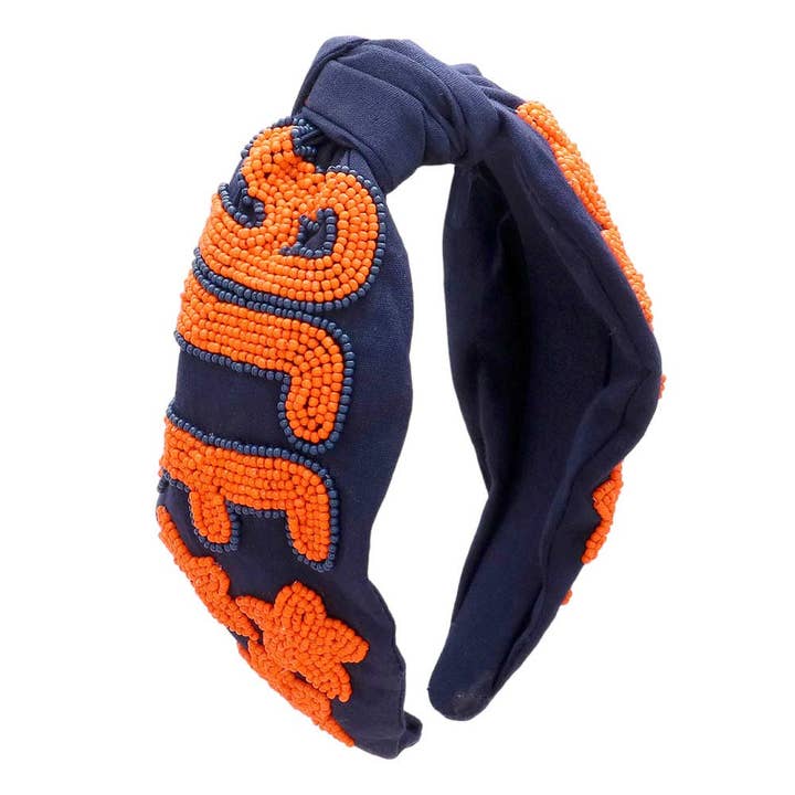 Game Day Seed Beaded ACE Message Star Knot Burnout-hoofdband voor wholesale door Shopping2help