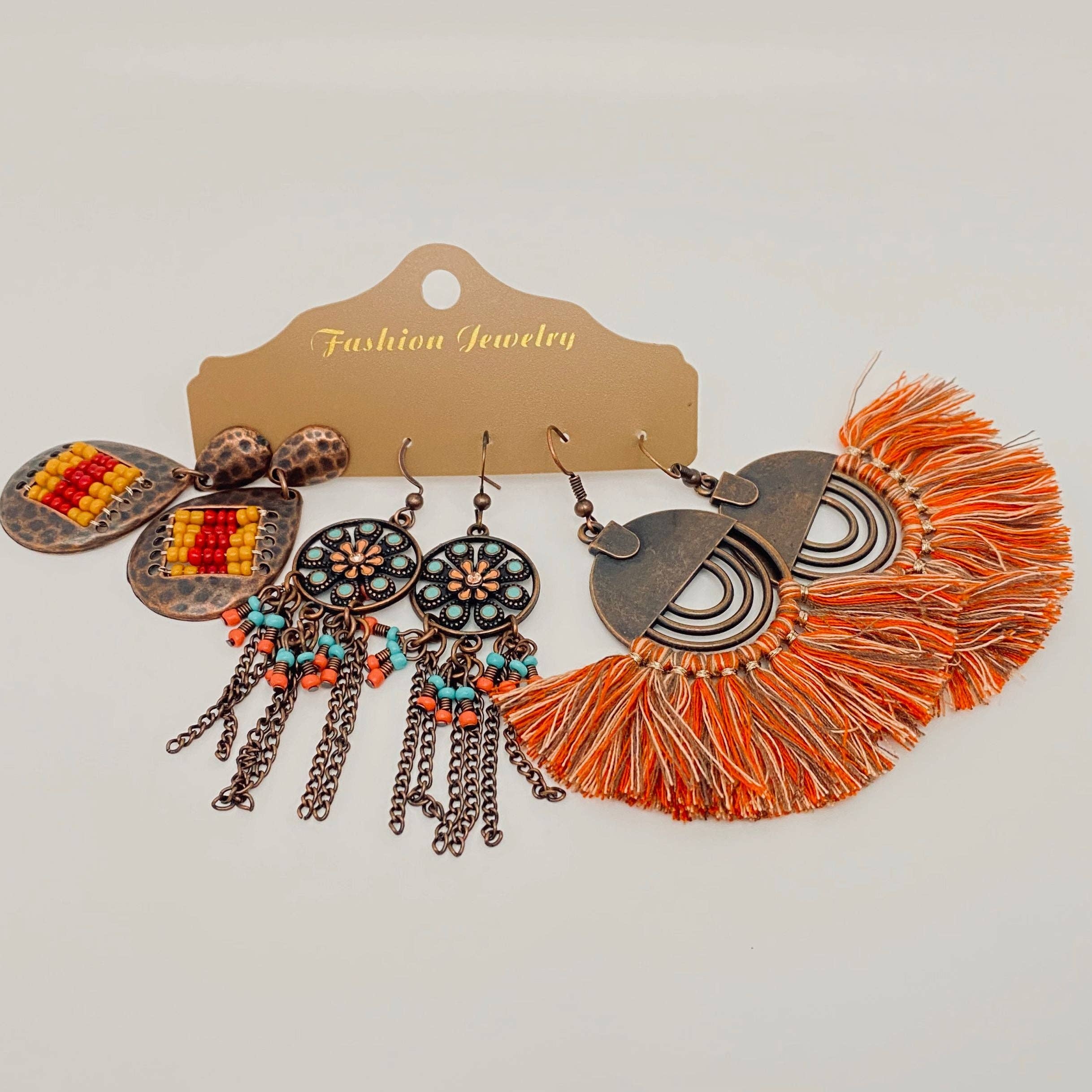 Mio Queena – wholesale Jewellery set – 3Pairs/set Boho Earrings in Different Styles - BJ20