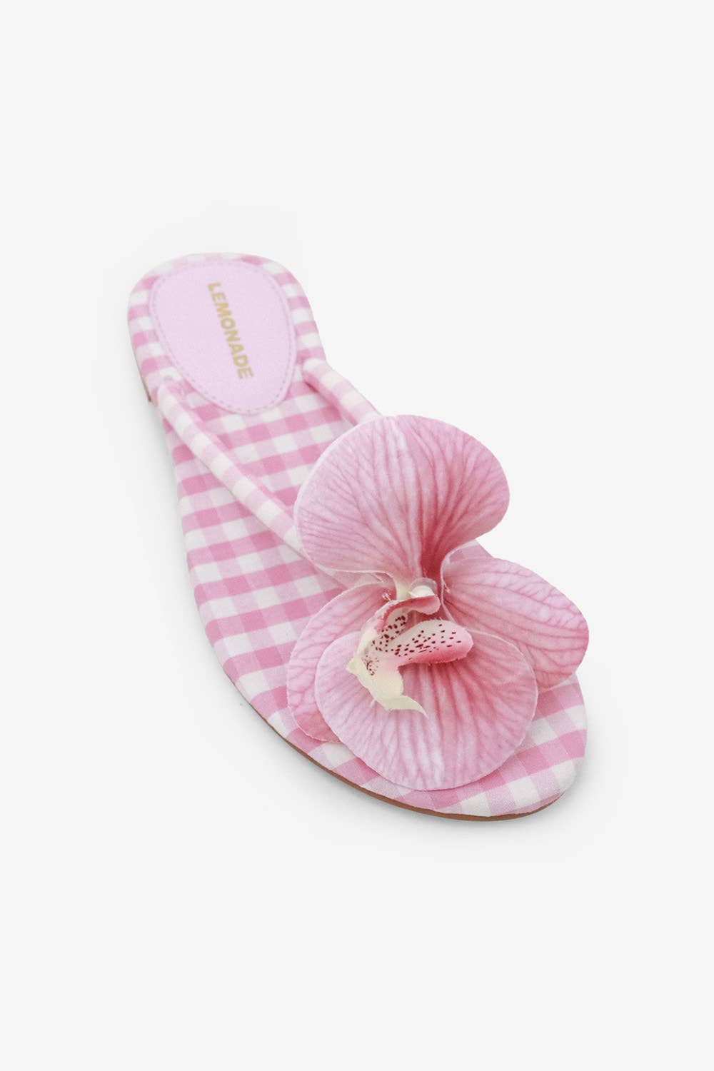 Lemonade Shoes - Wholesale Sandals - Women's - ASHBIE - SPRING '26 Gingham Flower Thong Sandal1