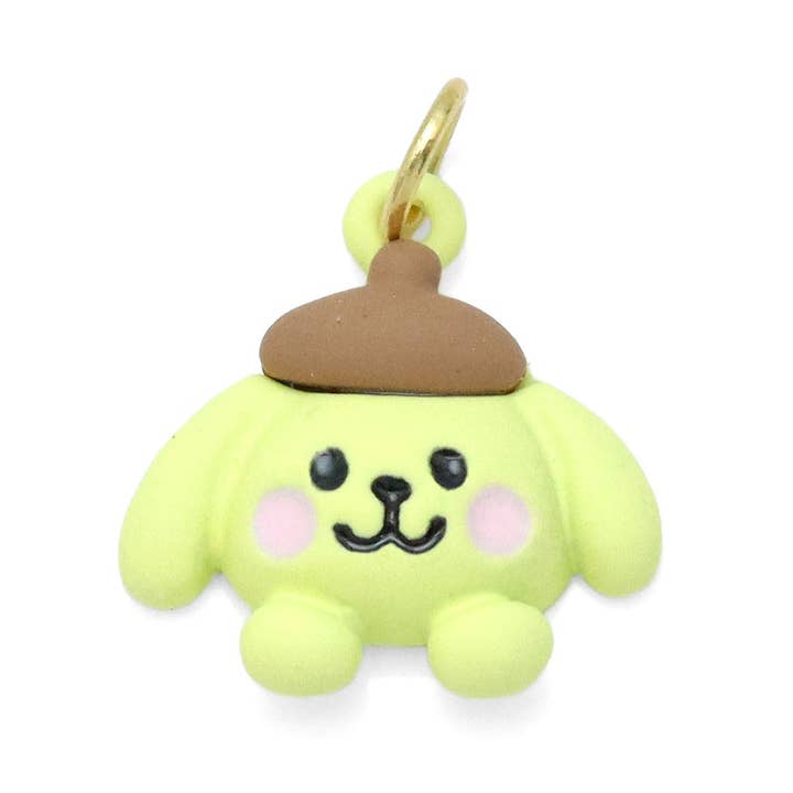 Guldgul emalj 3D valphundcharm-hängsmycke, Sku #Y1018 för wholesale av BestBeads&Beyond