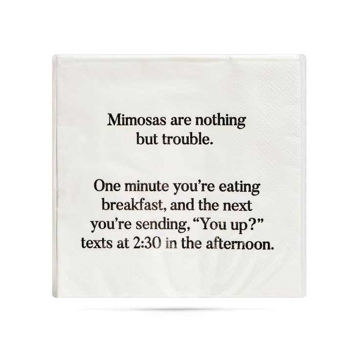 ellembee gift - Wholesale Disposable Napkin - Mimosas are nothing but trouble funny Cocktail Napkins