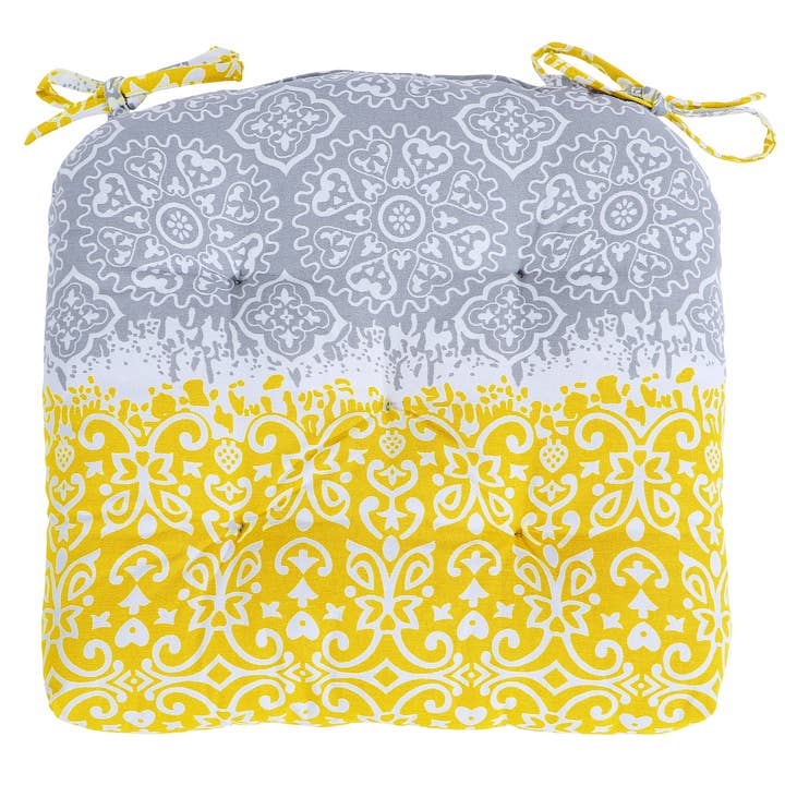 COZY HOMES COLLECTION - Wholesale Stoelkussen - Katoenen damast stoel kussens met koorden 41x41 cm1