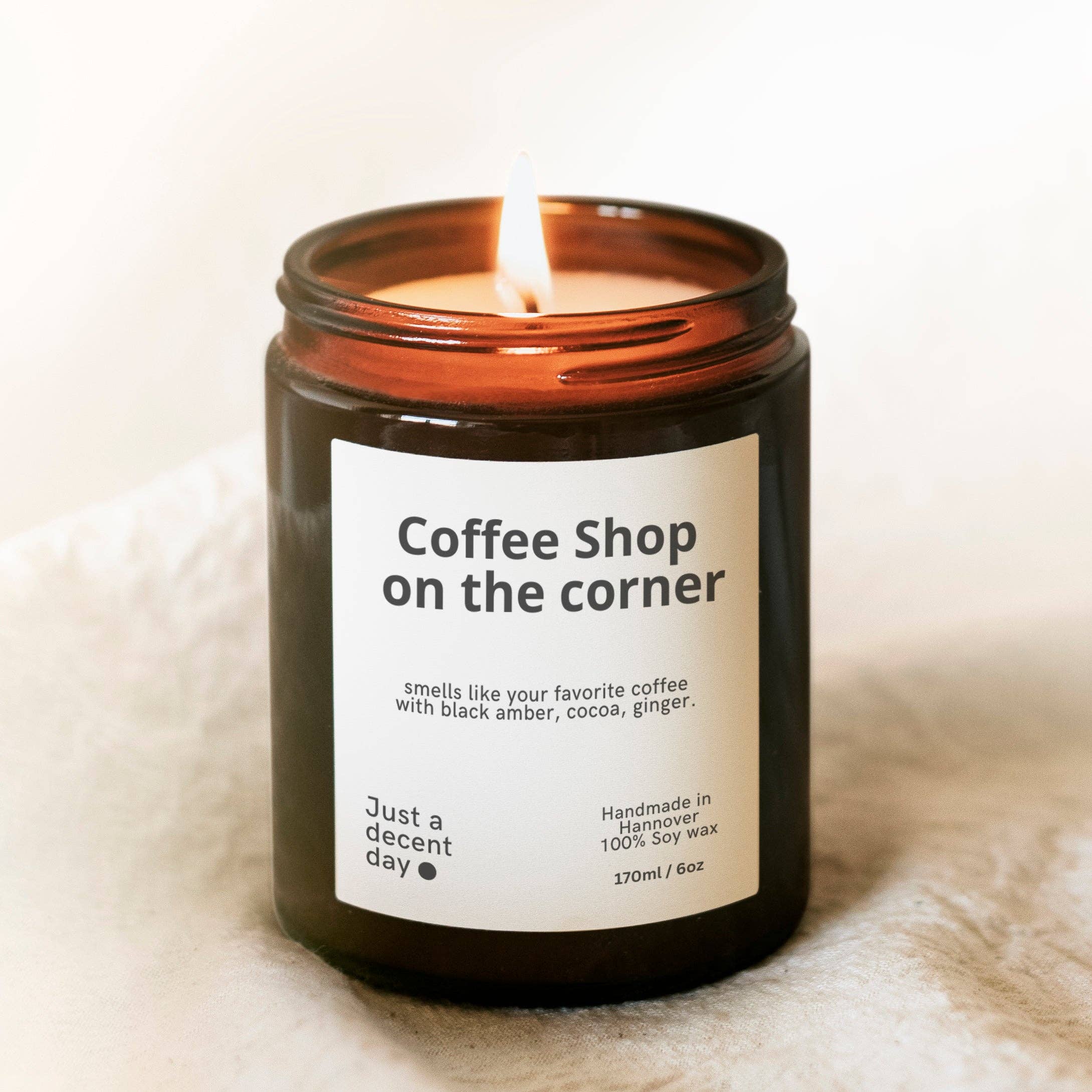 Just a decent day - Wholesale Jar/Filled Candle - Handmade scented candles from soy wax - Coffee Shop on the corner4