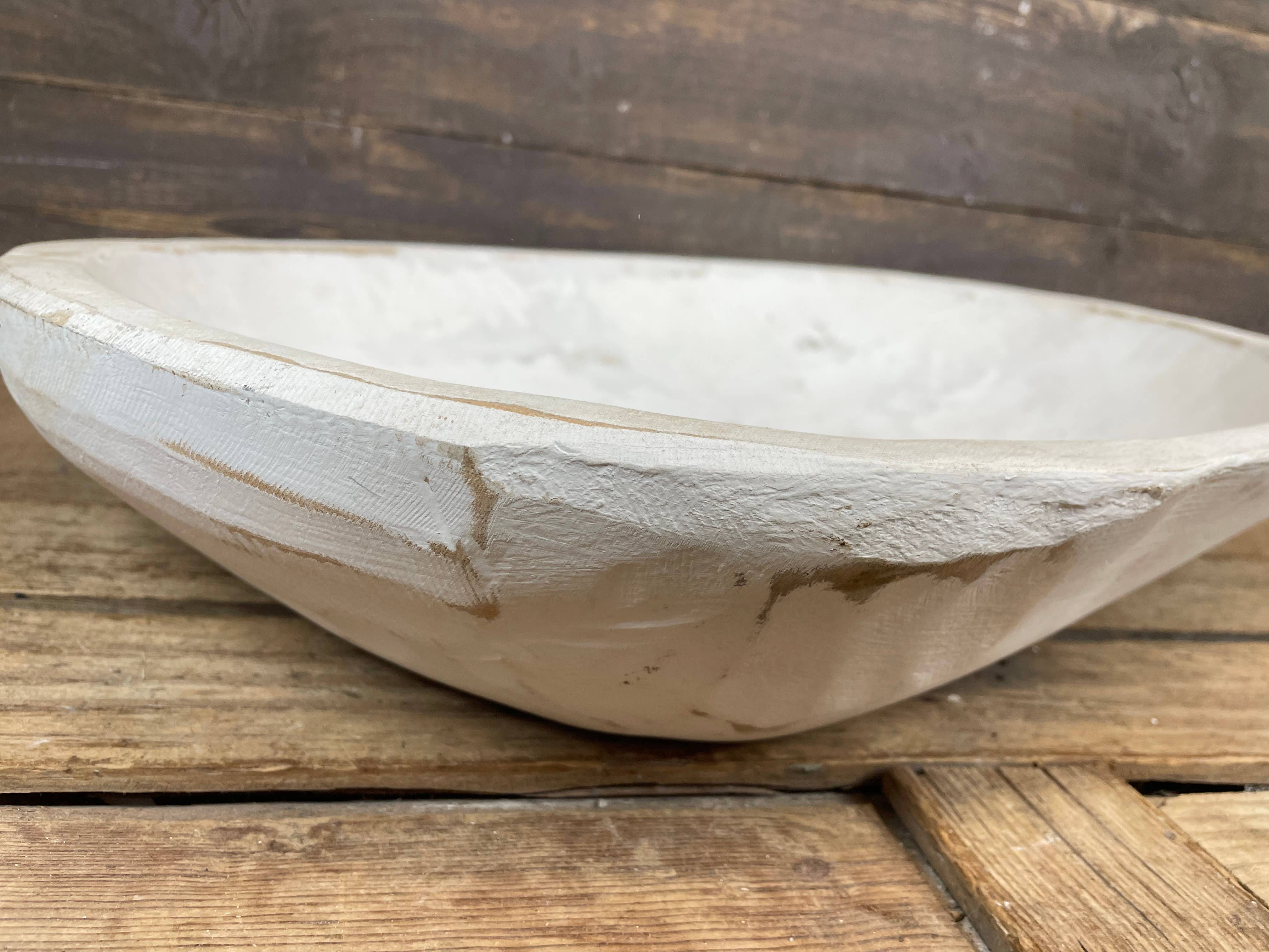 My Amigos Imports - Wholesale Decorative Plate/Dish/Bowl - Great Buy-WH-Chunky Farmhouse Dough Bowl-16x20-White-#24