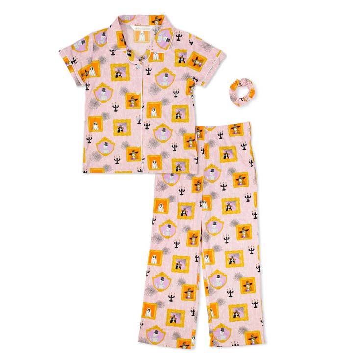 Girl's Gilded Ghouls Sleep Pants Set Light Pink/Multi Set of 3 -Asst. for wholesale by The Royal Standard