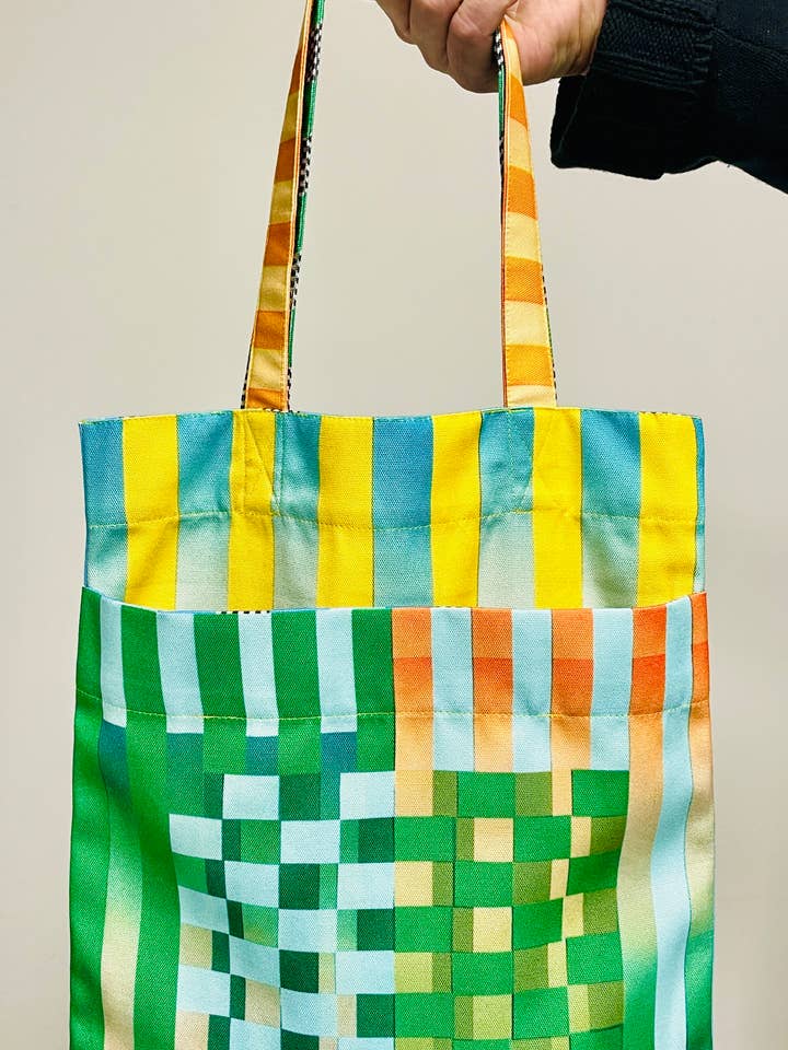 Squiggles and Squares Board Game Tote Bag for wholesale by FOUR RABBIT