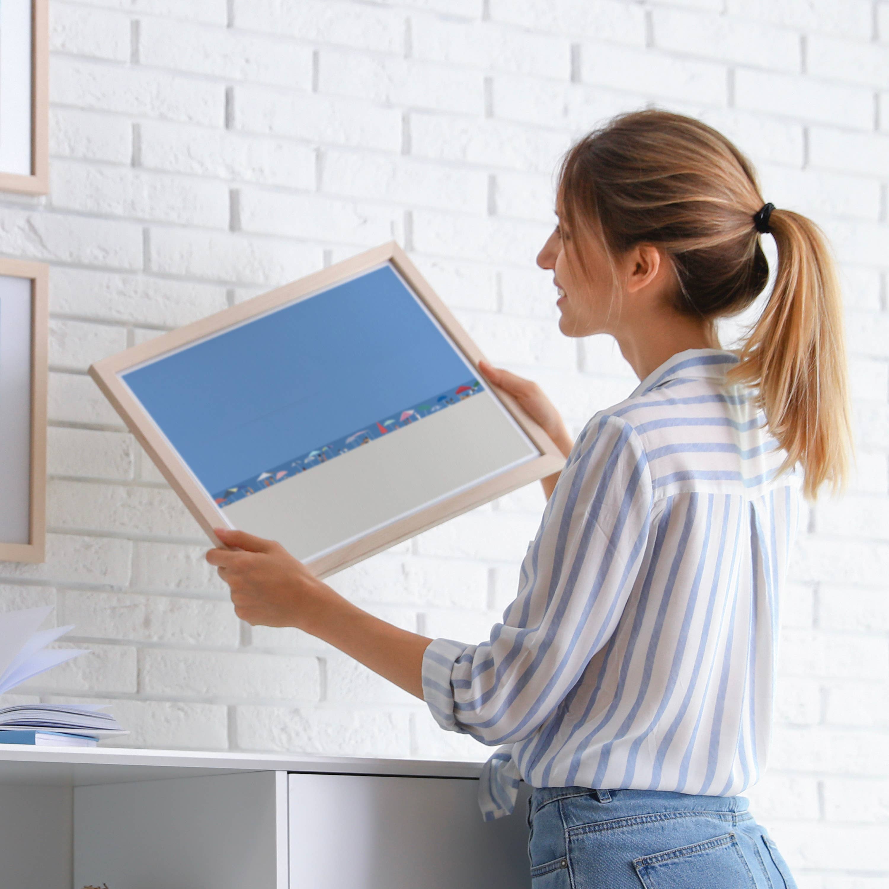 Jorey Hurley - Wholesale Art Print - Beach Umbrellas Art Print. Signed. Unframed. 2109183