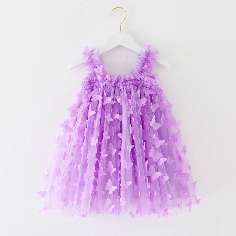 Little Trendy - Wholesale Dress - Kids - Girls 3D butterfly mesh Princess fairy dress 4