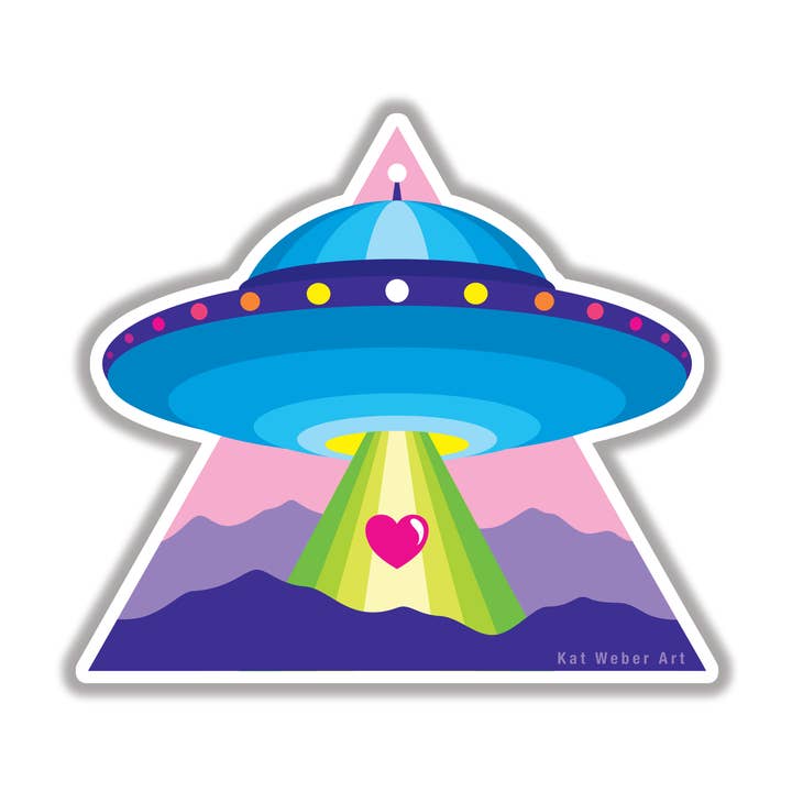 UFO Sticker for wholesale by Kat Weber Art