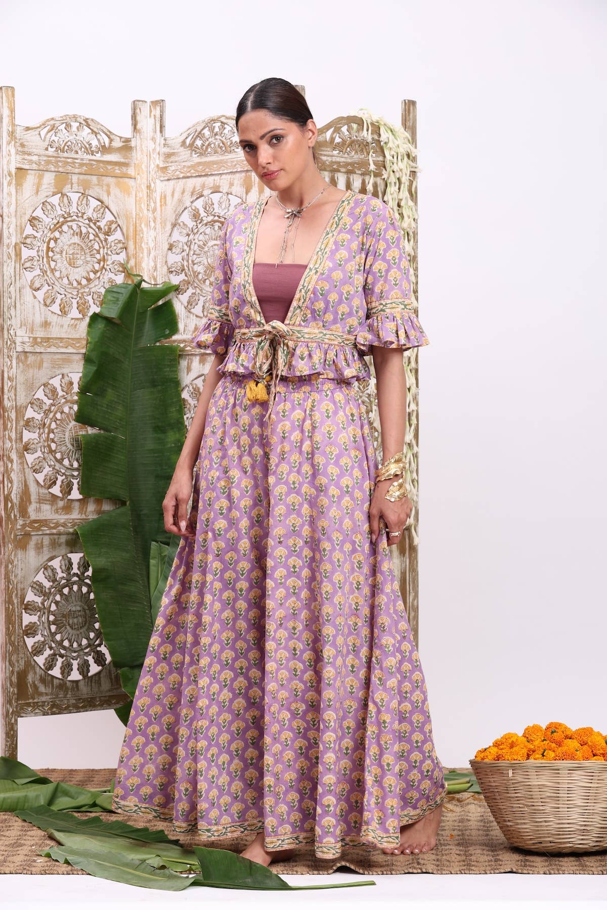 The Fox and The Mermaid - Wholesale Pants - Women's - Block Printed Palazzo Pants and Optional Top (Althea: Iris)8