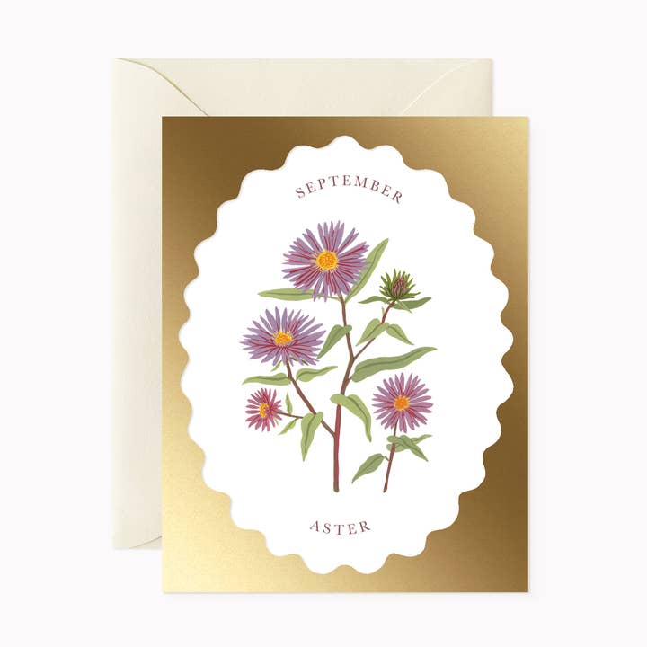 Botanica Paper Co. - Wholesale Birthday Card - BIRTH MONTH FLOWER | SEPTEMBER | greeting card0