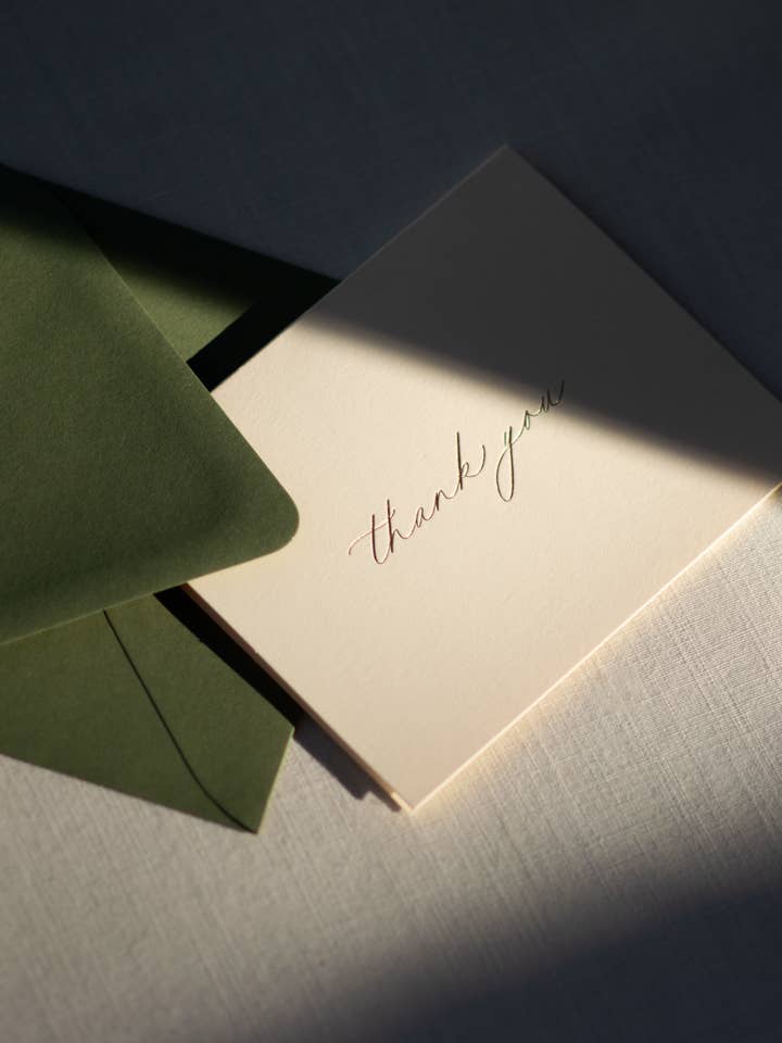 Carte de remerciement en feuille d'or pour la vente par Reverie Press