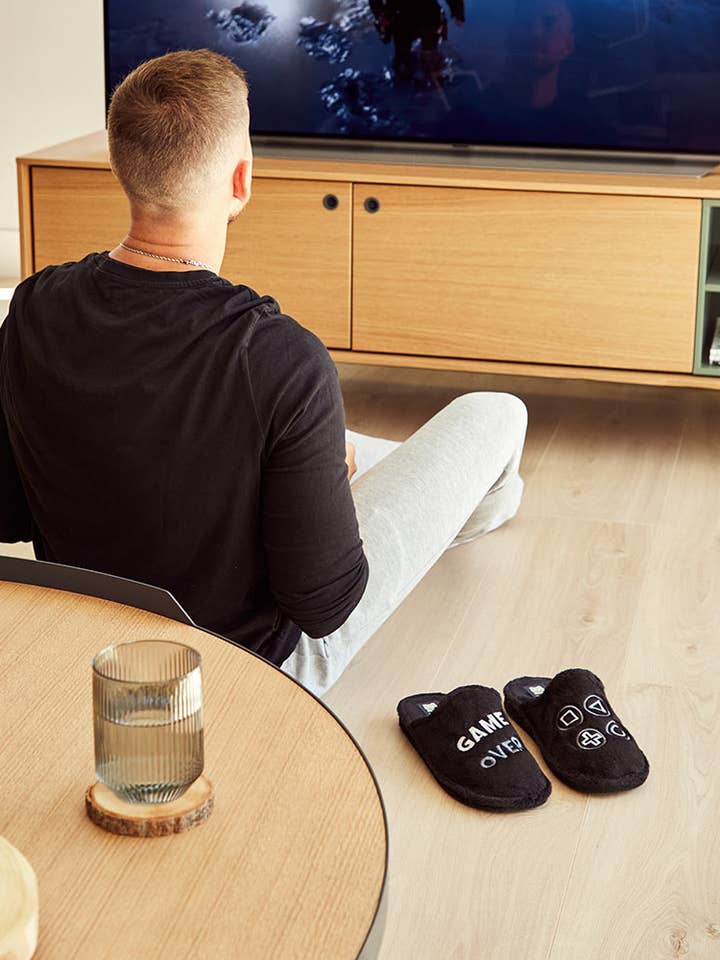 Game Over zwarte pantoffels voor wholesale door Marpen Slippers