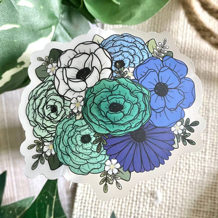 Pegatina transparente floral gay MLM | 2.7 «x 3" para venta al por mayor de JazzyArtCo