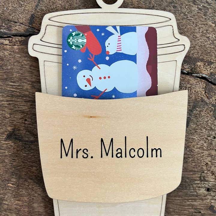 Etiqueta do suporte do cartão de presente para copo de café com nome personalizado por atacado de Jolly Good Designs