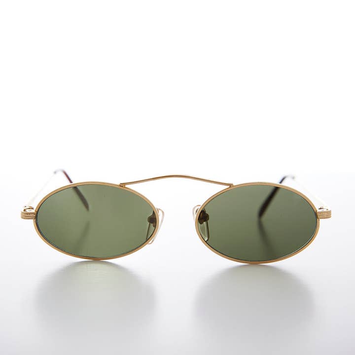 SUNGLASS MUSEUM - Wholesale Sunglasses - Women's - 90s Oval Metal Aviator Sunglass with Floating Cross Bar - Avery