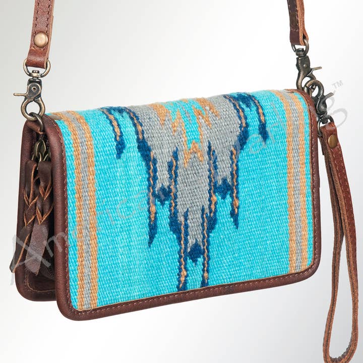 ADBG485 Southwestern Wool Organiser bag with Leather Trim for wholesale by LS Western