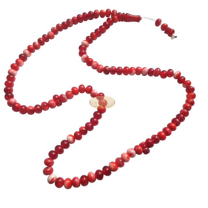 IndoMode - Wholesale Prayer beads necklace - Prayer Beads – Plain White 9X8 Simple 99-Bead Horizontal Oval Plastic Tasbih Sibha Misbaha With Knob Stop Above Alif1