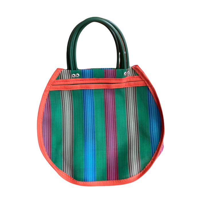 Pura Vida - Wholesale Tote Bag - Women's - Small Circular Mexican Plastic Tote 11x 11 in Market Bag1