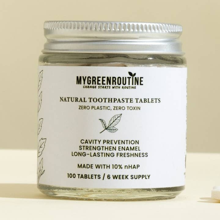 MGR Toothpaste Tablets Glass Jar (100pcs) for wholesale by My Green Routine