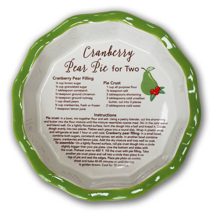Abbey & CA Gift - Wholesale Baking Dish - Cranberry Pear Pie for Two Mini Baking Dish
