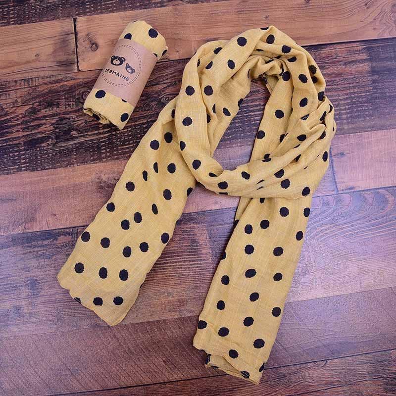 KiddieKickz - Wholesale Scarf - Kids - Children's Printed Dot Cotton and Hemp Warm Scarf1