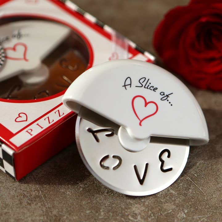 Kate Aspen - Wholesale Pizza Wheel - A Slice of Love Stainless-Steel Pizza Cutter in Miniature Pizza Box