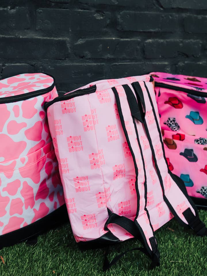 Pink Cowboy Hat Backpack Cooler for wholesale by The Front Porch Label