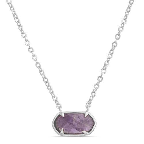 Sterling Silver Hexagon Amethyst Necklace for wholesale by Atlanta Jewelers Supply