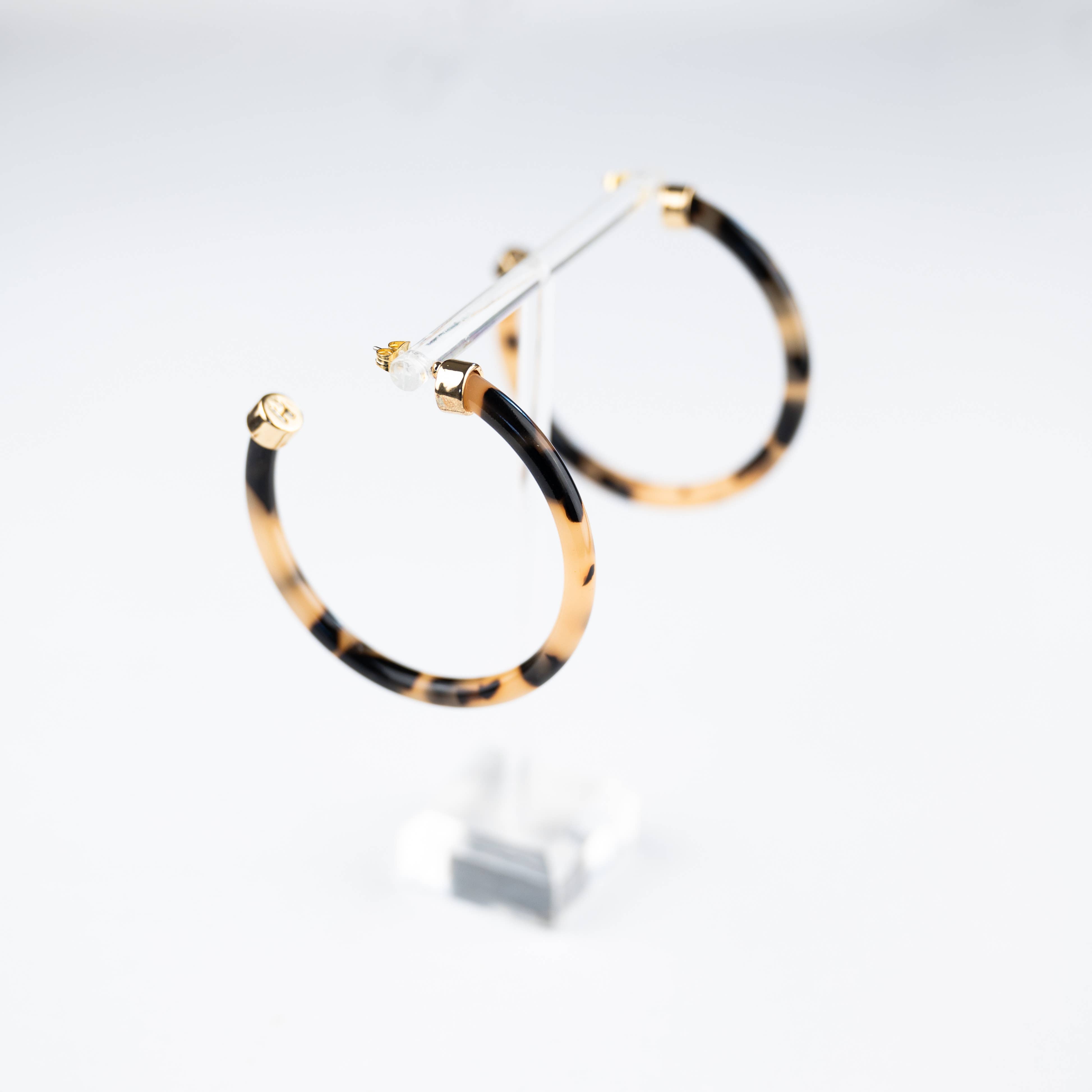 Hoo Hoops - Wholesale Hoop Earrings - Lightweight Large Hoop Earrings - Tortoise Shell2