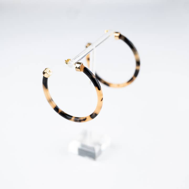 Hoo Hoops - Wholesale Hoop Earrings - Lightweight Large Hoop Earrings - Tortoise Shell2
