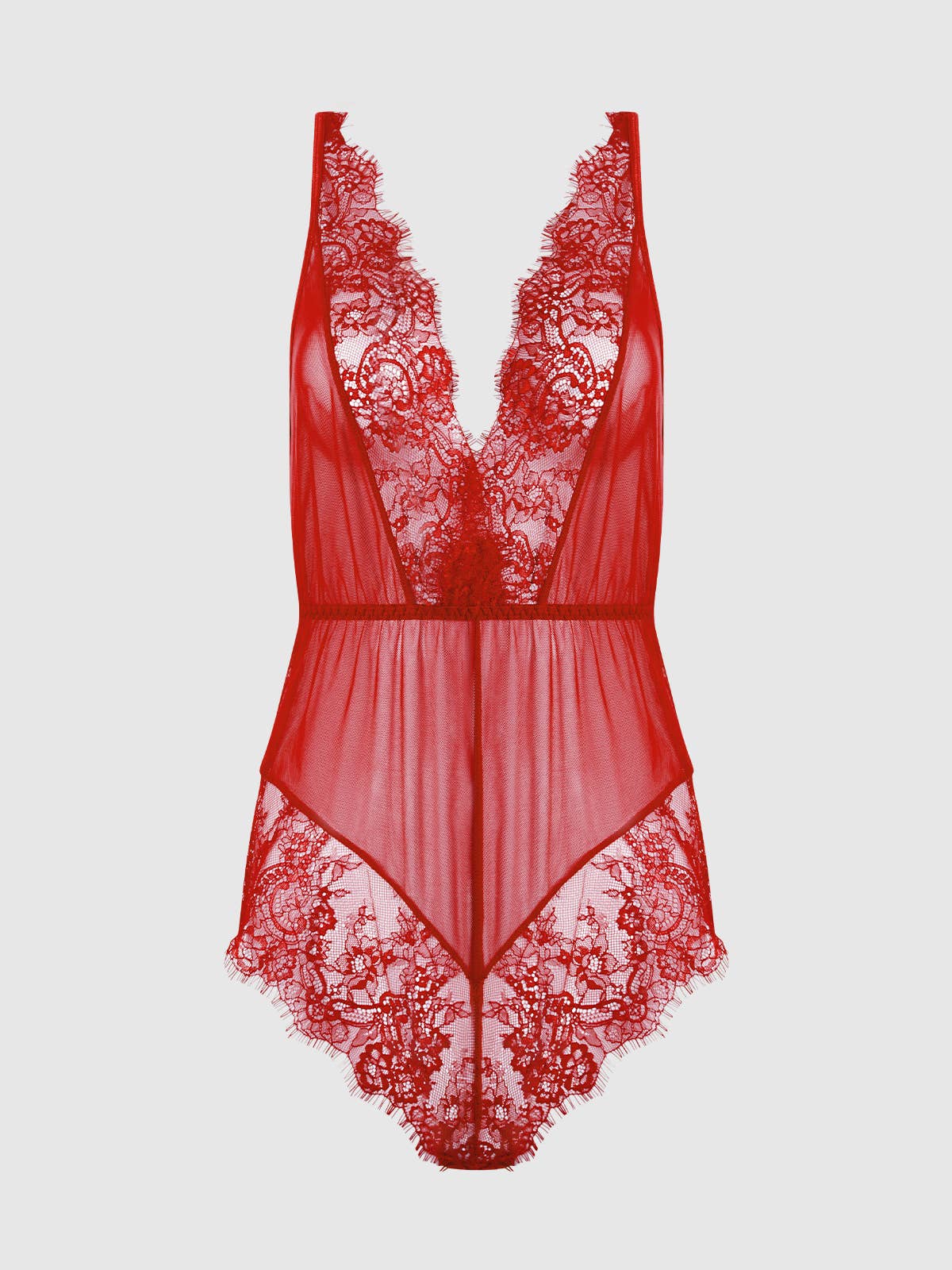 House of Desire – Engroshandel Bodysuit undertøj - Dame – Mila mesh- og øjenvippeblonde romper teddy med høj slids16