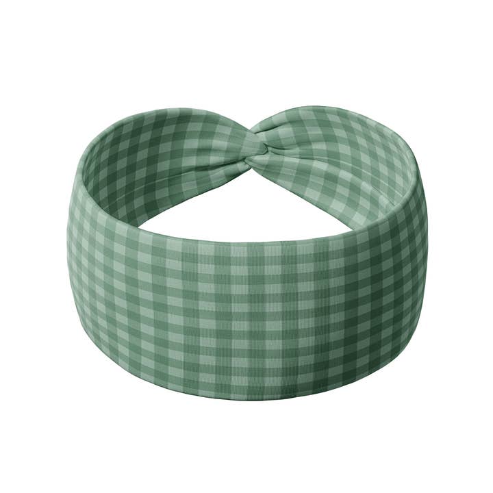 Lilac Market Headbands - Wholesale Fashion Headband - Women's - Simply Gingham in Sage2