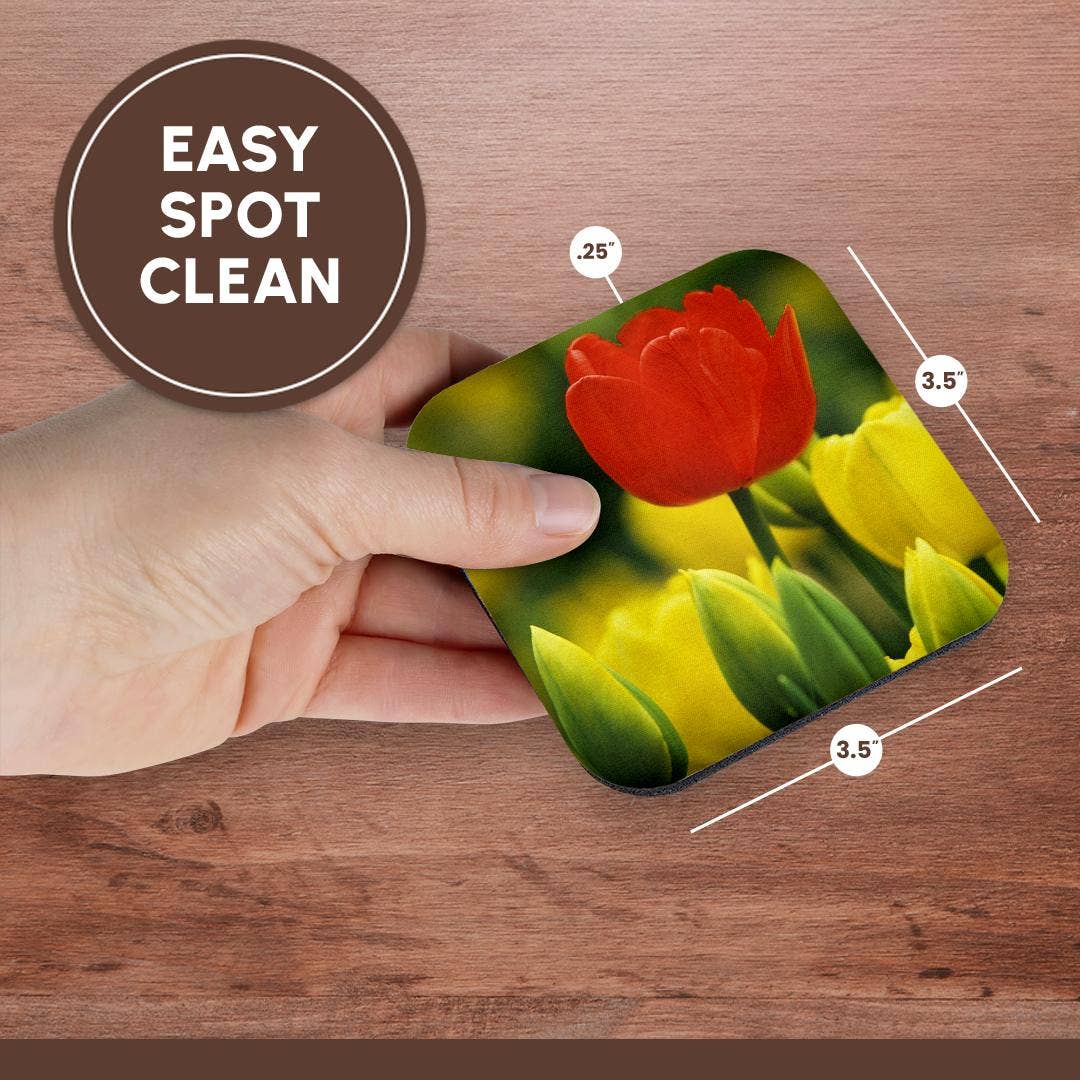 3dRose – wholesale Underlägg – 3dRose, Holland, Keukenhof Gardens. Tulpaner i blomsterträdgård., Glasunderlägg13